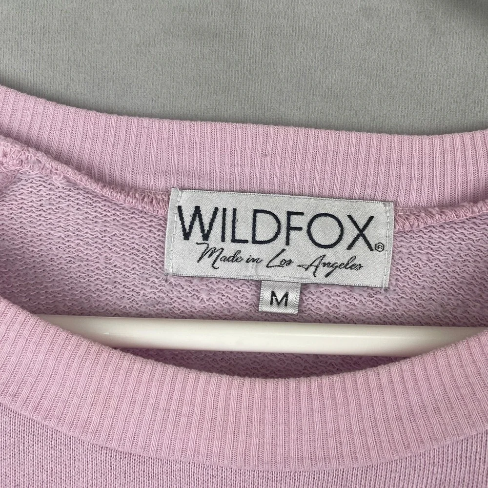 Wildfox Cosmic High‎ Graphic Sweatshirt Pink Raglan Pullover Sz Medium USA Space